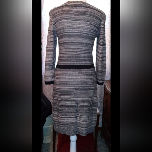 Black and Gray Striped Sweater Dress Size XS - Picture 2 of 8